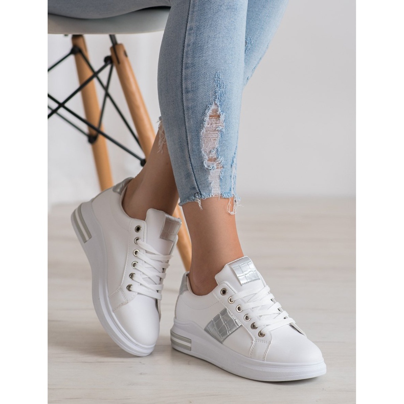 RTX WALK Sneakers With Silver Inserts white grey 2