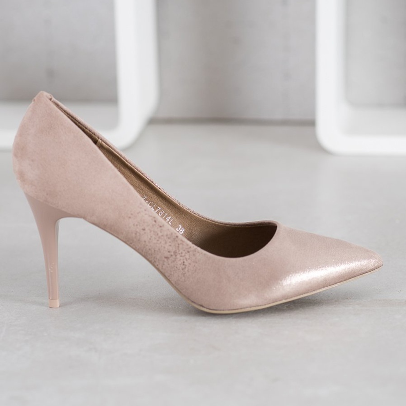 SHELOVET Stylish Beige Heels 2