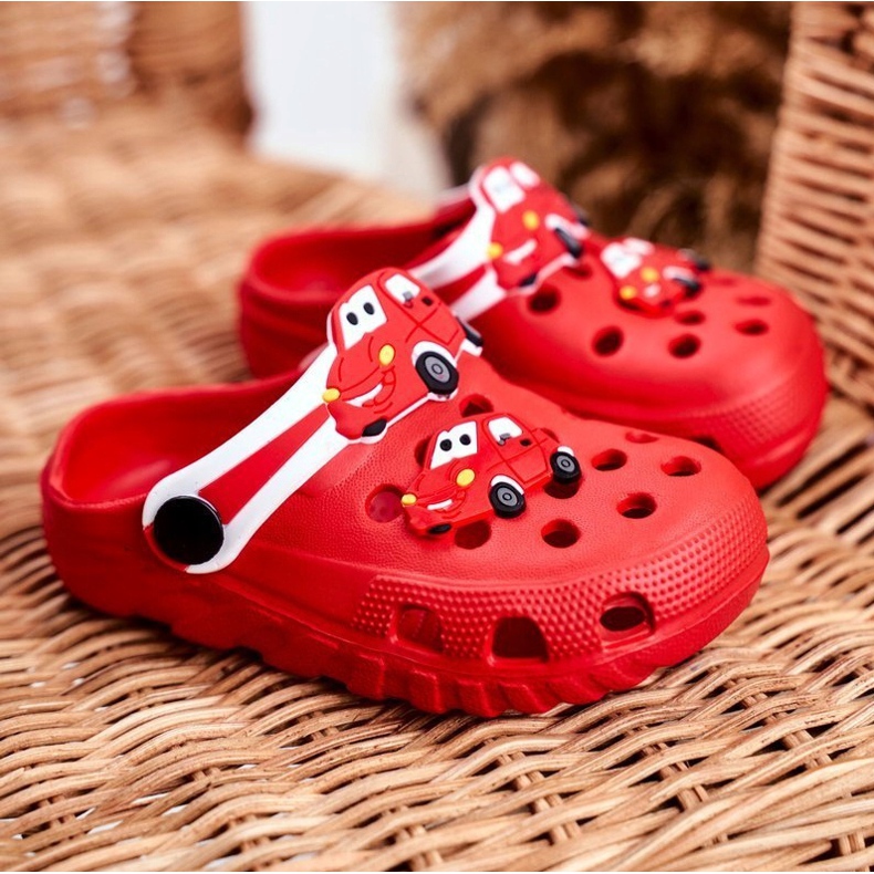 PB2 Children's Slippers Foam Crocs Red Cars Bruno 1