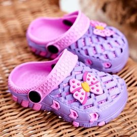 NEWS Children's Slippers Foam Crocs Violet Bow Susan 1