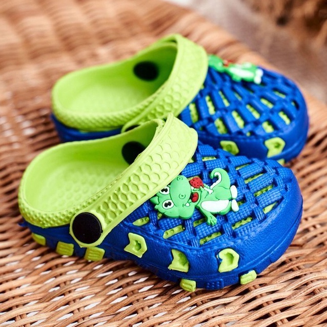 Children's Slippers Foam Crocs Navy Blue Crocodile Casper yellow - KeeShoes