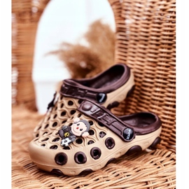 Children's Slippers Foam Crocs Brown Monkey Footballer 1