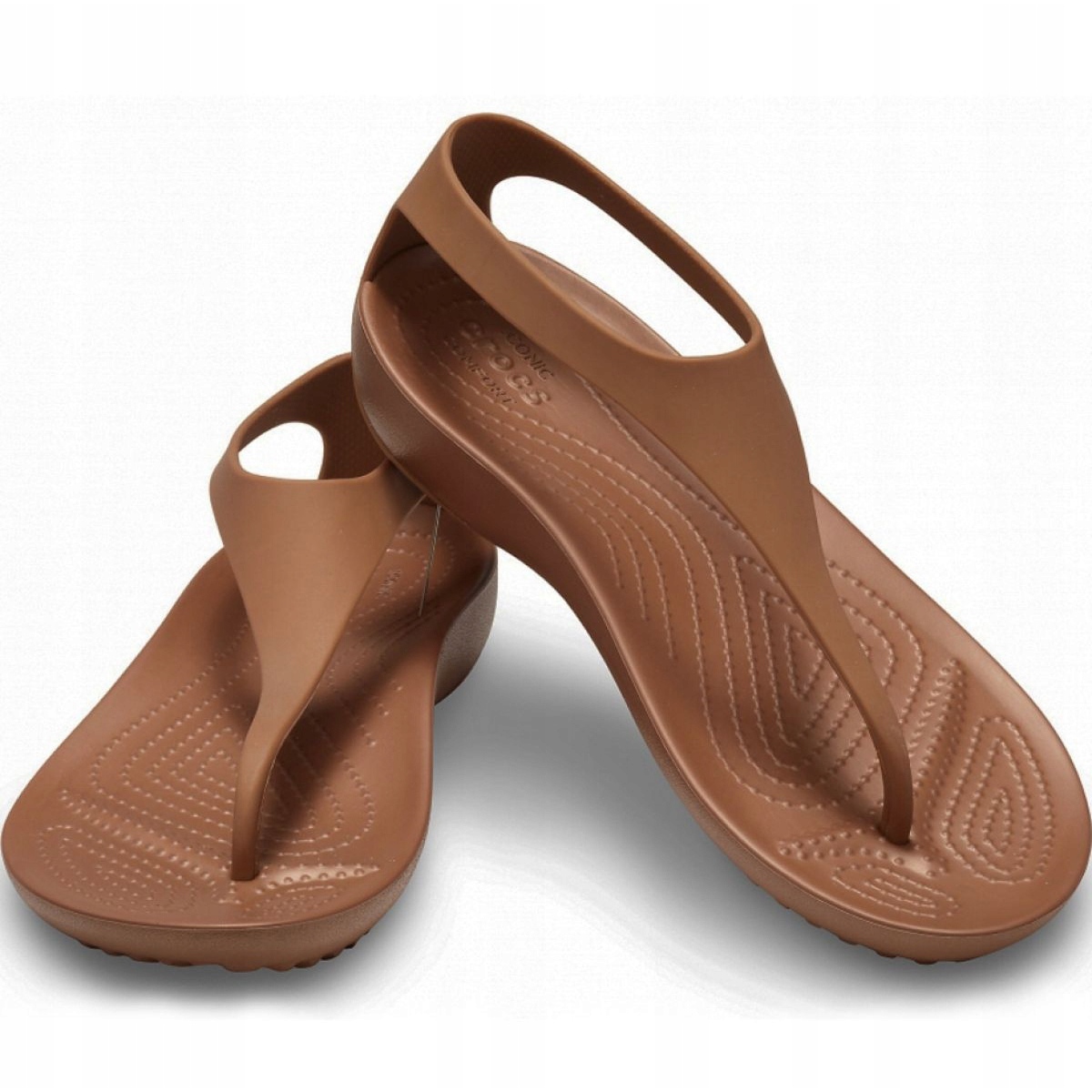 serena200 Crocs Serena Flip W 205468-860 Brown flip-flops - Fashion Shoes