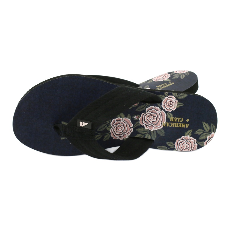 American Club American women's foam flip-flops JP04 black pink 2