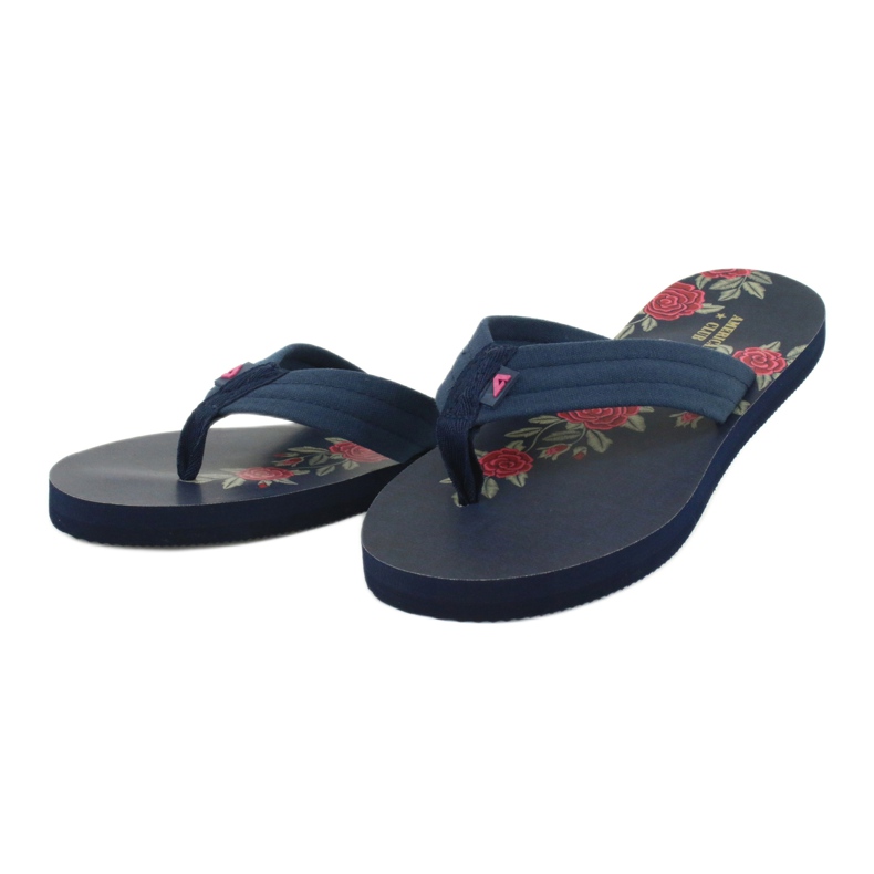 American Club American women's foam flip-flops JP04 red navy blue 1
