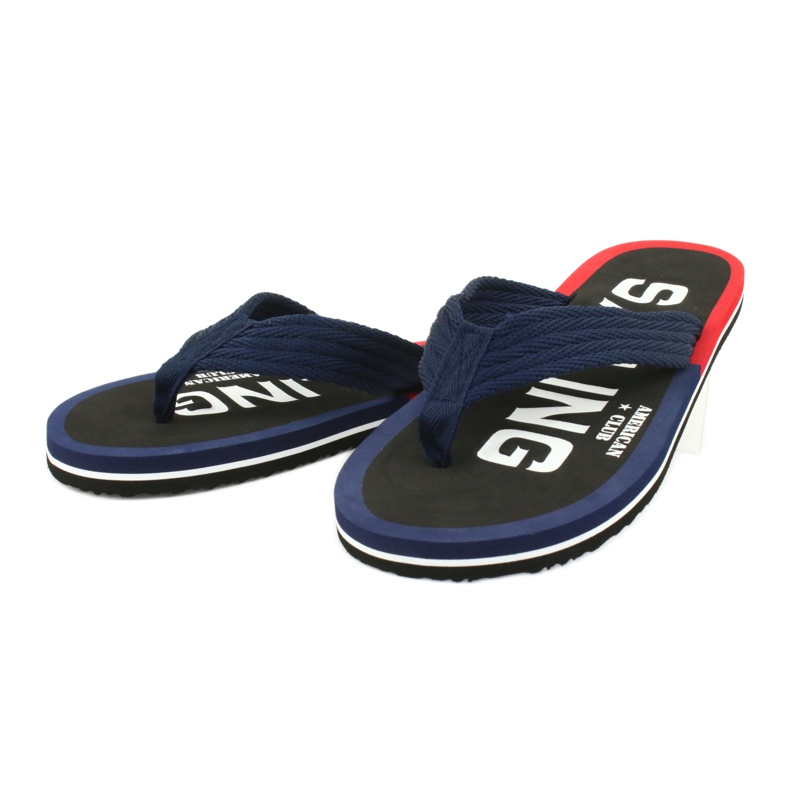 American Club Men's American JP02 flip-flops white black red navy blue 1