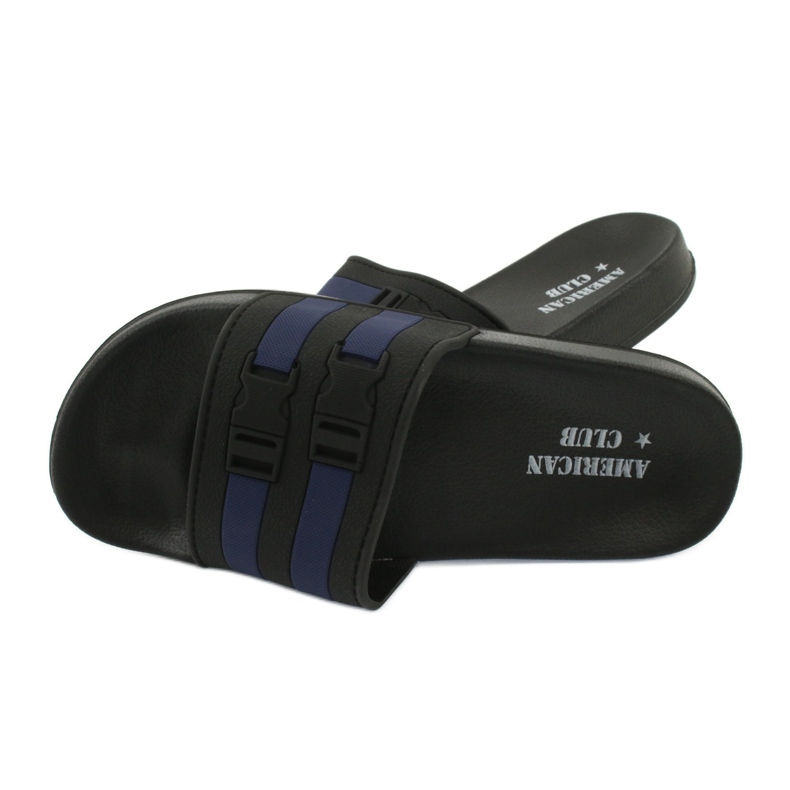 American Club Foam flip flops on the NH16 Black/Navy Black Beach 2