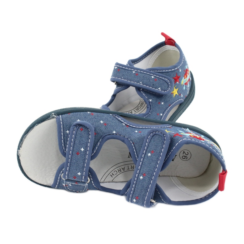 American Club American sandals children's shoes leather insole TEN28 red blue yellow 4 American Club American sandals children's shoes leather insole TEN28 red blue yellow 4