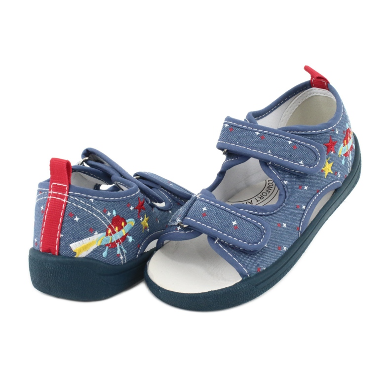 American Club American sandals children's shoes leather insole TEN28 red blue yellow 3