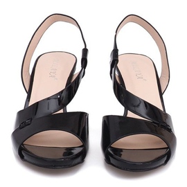 Lacquered Sandals Pumps TRA329 Black 1