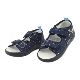 American Club American sandals children's shoes leather insole TEN28 navy blue 2
