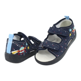 American Club American sandals children's shoes leather insole TEN28 navy blue 3