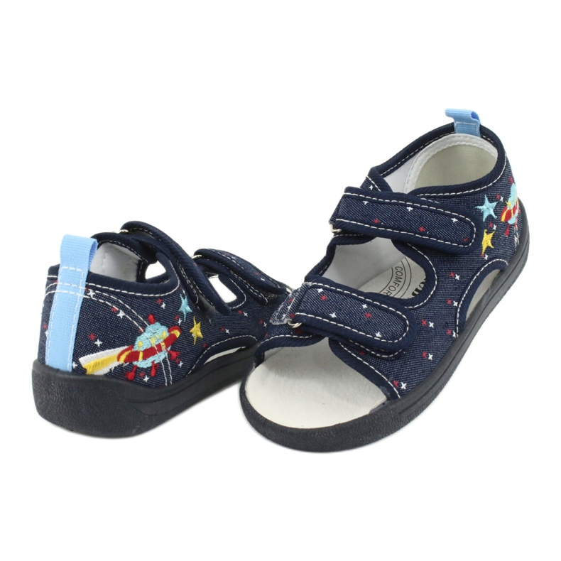American Club American sandals children's shoes leather insole TEN28 navy blue 3