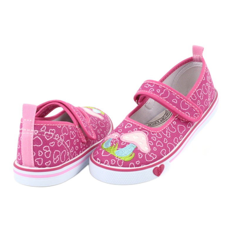 American Club Ballerinas sneakers with Velcro TEN15 hearts blue pink green 3 American Club Ballerinas sneakers with Velcro TEN15 hearts blue pink green 3