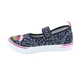American Club Ballerinas sneakers with Velcro TEN15 hearts white navy blue pink 1 American Club Ballerinas sneakers with Velcro TEN15 hearts white navy blue pink 1