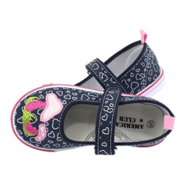 American Club Ballerinas sneakers with Velcro TEN15 hearts white navy blue pink 4 American Club Ballerinas sneakers with Velcro TEN15 hearts white navy blue pink 4