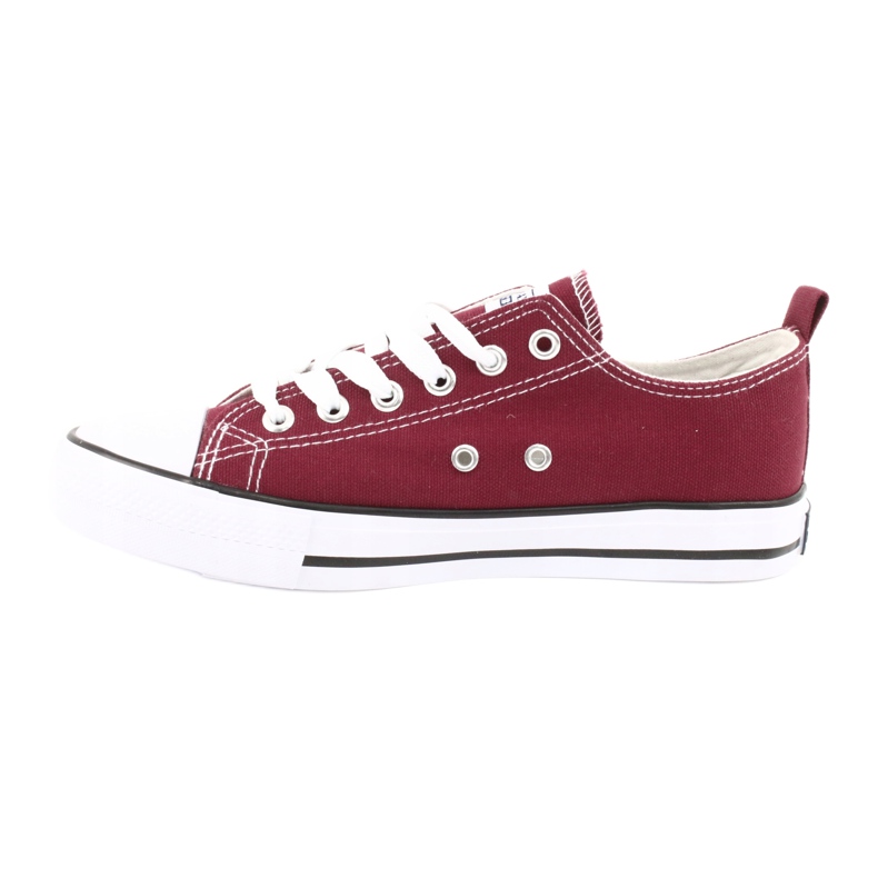 American Club Women's sneakers tied burgundy red 1