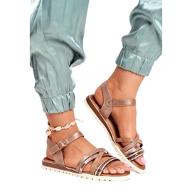 EVE Women's Sandals Flat Brown Replay yellow 3