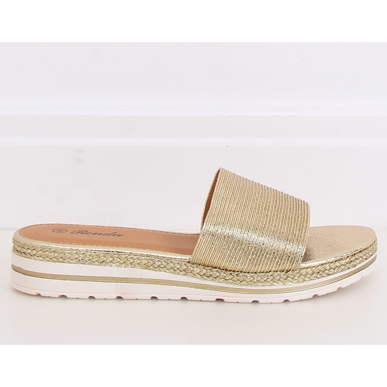 Golden women's golden slippers 222-32II Gold 1
