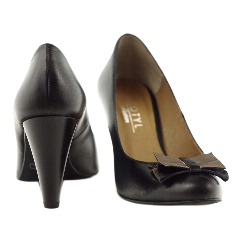 Kotyl Classic leather pumps with a bow 1307 Black Catyl 3