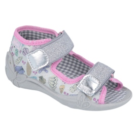 Befado children's slippers 242P097 multicolored pink grey 1