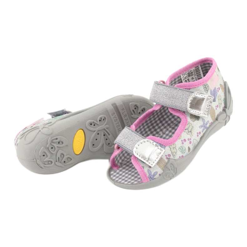 Befado children's slippers 242P097 multicolored pink grey 3