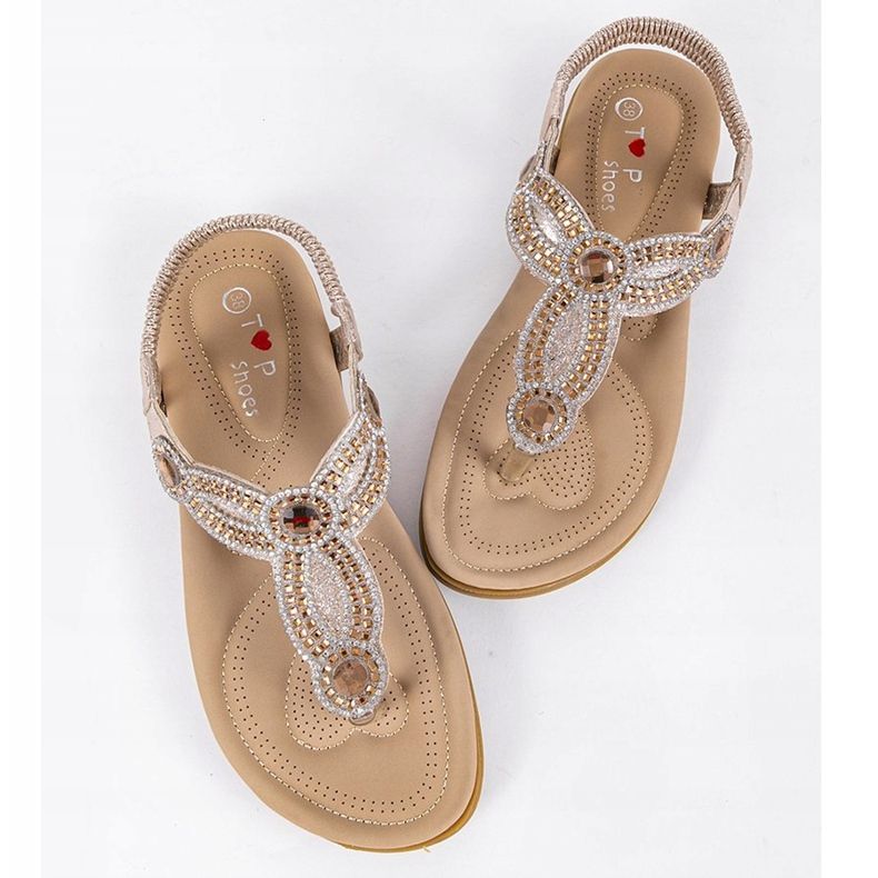 CT-29 golden flat sandals 1