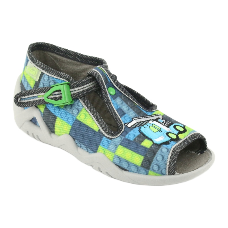 Befado children's shoes 217P104 blue grey green 2 Befado children's shoes 217P104 blue grey green 2