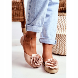 LU BOO Rubber Ballerinas Meliski Flowers Beige Esther 2