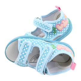 American Club Children's shoes slippers sandals hearts American TEN20 white blue pink 4