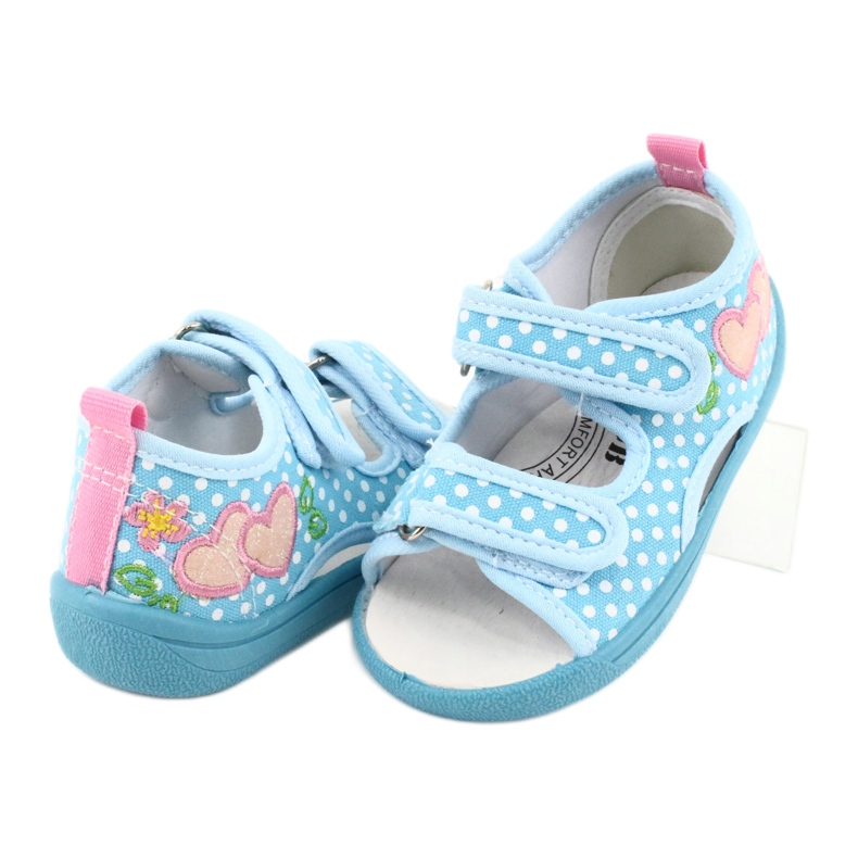 American Club Children's shoes slippers sandals hearts American TEN20 white blue pink 3