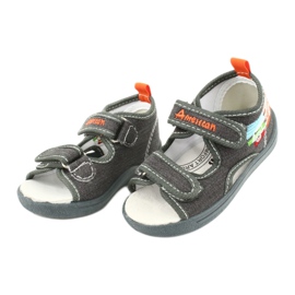 American Club American sandals, children's shoes, leather insert TEN46, gray grey 2 American Club American sandals, children's shoes, leather insert TEN46, gray grey 2