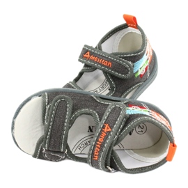 American Club American sandals, children's shoes, leather insert TEN46, gray grey 4 American Club American sandals, children's shoes, leather insert TEN46, gray grey 4