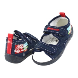 American Club American sandals children's shoes leather insole TEN46 red navy blue 3