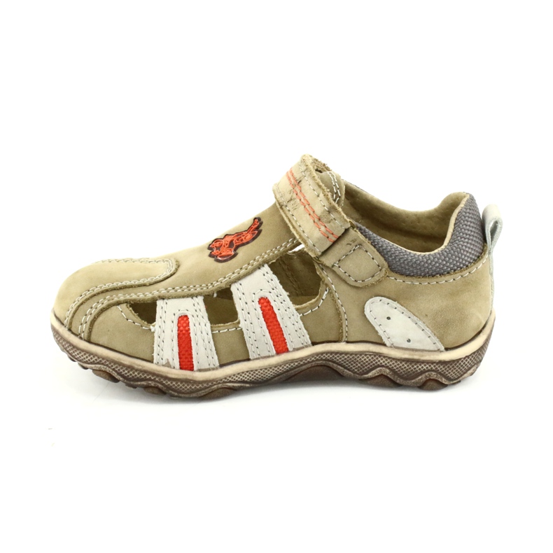 American Club K080 beige sandals with velcro brown orange 1 American Club K080 beige sandals with velcro brown orange 1