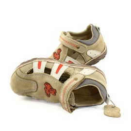 American Club K080 beige sandals with velcro brown orange 4 American Club K080 beige sandals with velcro brown orange 4