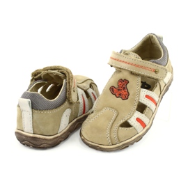 American Club K080 beige sandals with velcro brown orange 3 American Club K080 beige sandals with velcro brown orange 3