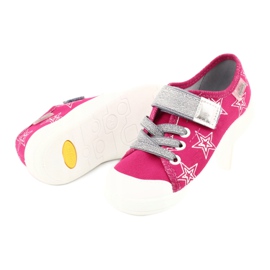 Girls sneakers slippers with stars Befado 251X096 pink silver 4