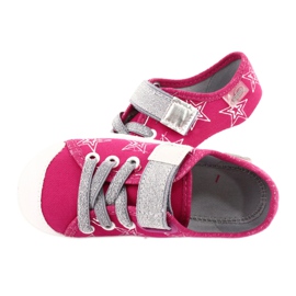 Girls sneakers slippers with stars Befado 251X096 pink silver 5
