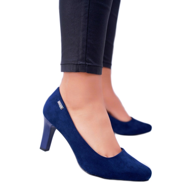 Women's pumps Sergio Leone Navy Blue Suede Orsola 1