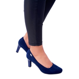 Women's pumps Sergio Leone Navy Blue Suede Orsola 2
