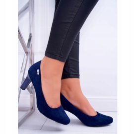 Women's pumps Sergio Leone Navy Blue Suede Orsola 3
