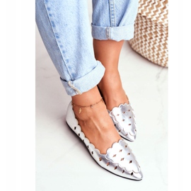 Lu Boo Women's Ballerinas Silver Metallic Dianna grey 2