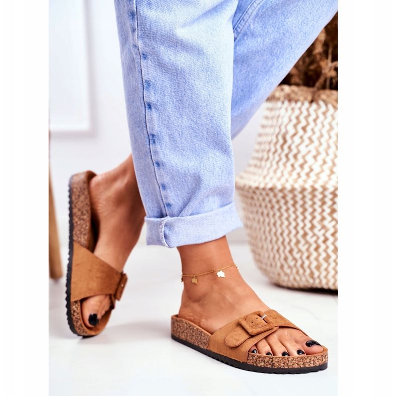 BUGO Women's Brown Slippers Buckle Adjustable Rosaline 2 BUGO Women's Brown Slippers Buckle Adjustable Rosaline 2