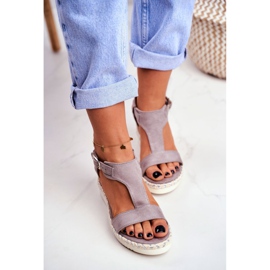 BUGO Women's Sandals On Wedge Gray Rosa grey 1