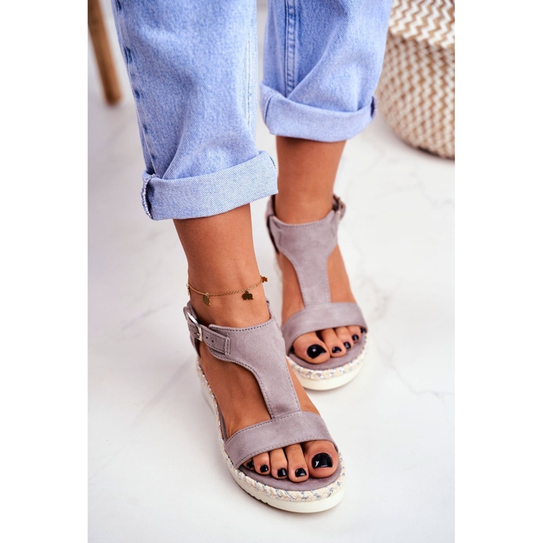 BUGO Women's Sandals On Wedge Gray Rosa grey 1