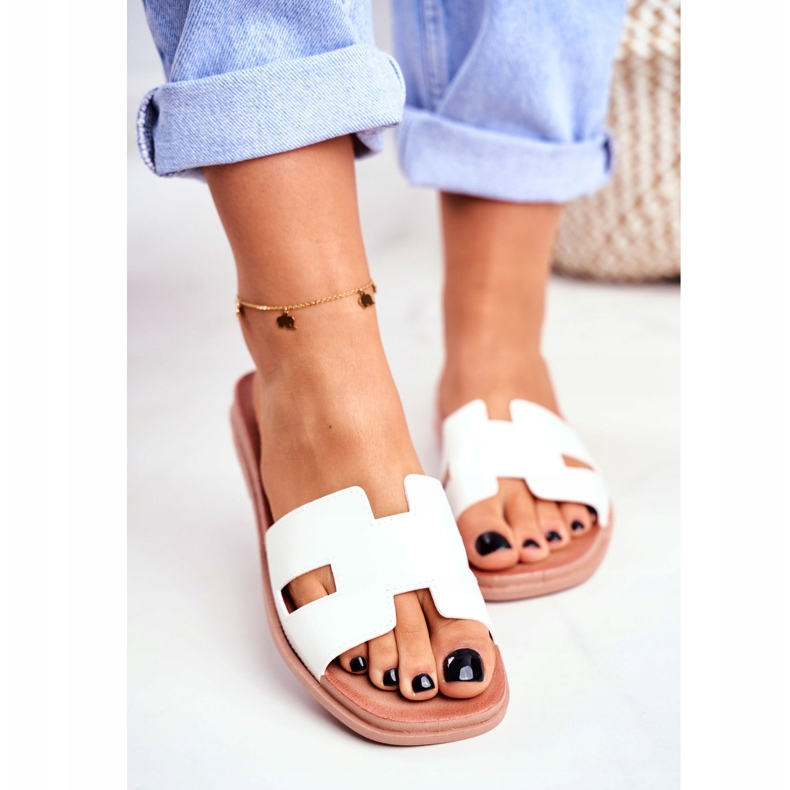 BUGO Women's Slippers White Geometric Classic Theodora 2