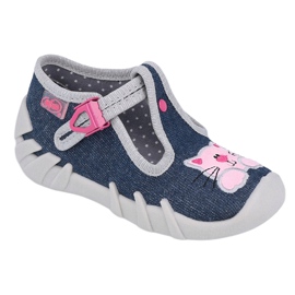 Befado children's shoes 110P378 navy blue pink grey 1