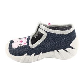 Befado children's shoes 110P378 navy blue pink grey 2