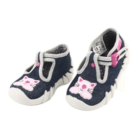 Befado children's shoes 110P378 navy blue pink grey 3